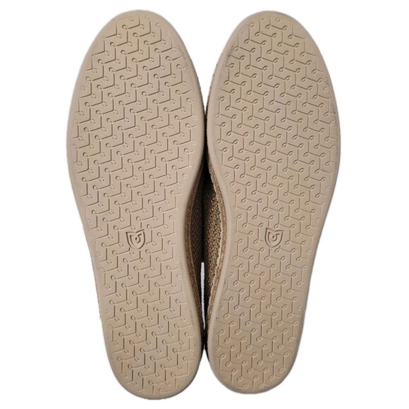 Rothy’s Espadrille Gold Stripe Ballet Wrap Tie Flats Ivory Women’s 10 NWOT Rare - Picture 4 of 13